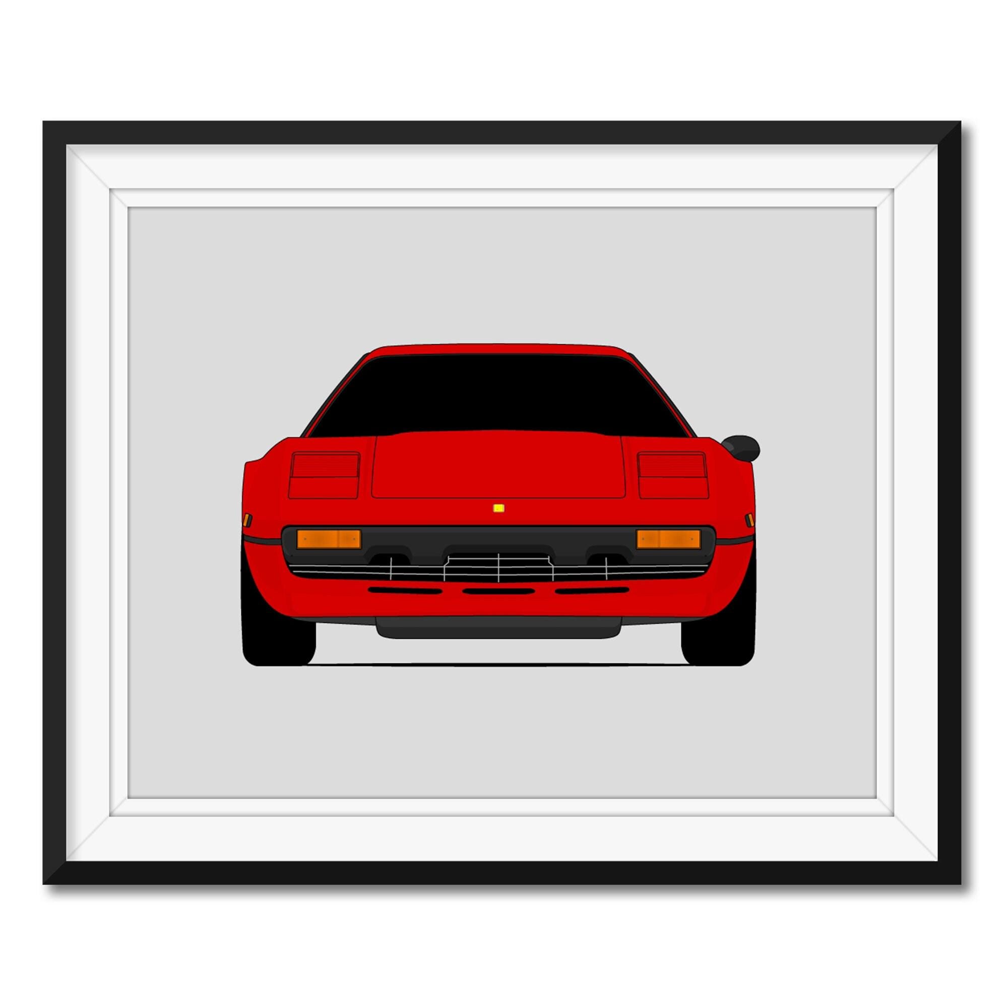 フェラーリ 308 GTB (1975-1985) 風ポスタープリント ウォールアート