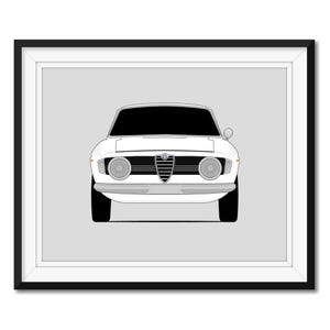 Alfa Romeo Giulia Sprint GT Veloce 105 (1965-1968) Inspiré affiche de voiture impression murale Art déco CX1 (sans cadre)