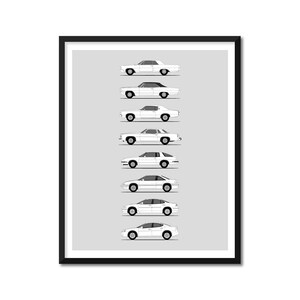 Hängerohrwagen inspiriert Auto Poster (Seitenprofil) Druck des Hängers Geschichte Entwicklung des 50er Jahre ONE (ohne Rahmen)