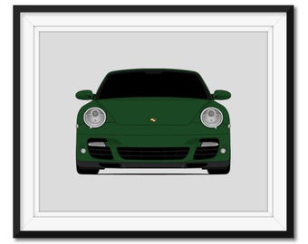 Poster ispirato alla Porsche 911 Turbo Cabriolet 997.1 (2006-2010), stampa artistica da parete CX1 (senza cornice)