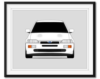 Poster ispirato alla Ford Escort RS Cosworth (1992-1996), stampa artistica da parete, CX1