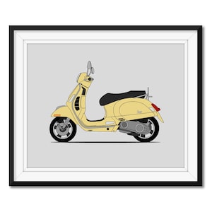 Poster di stampa di auto ispirata allo scooter italiano d&#39;epoca Vespa, decorazione da parete CX1 (senza cornice)