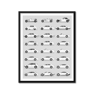 Poster per auto ispirato a Bentley (profilo laterale) stampa decorazione da parete del meglio della storia delle generazioni Bentley Evolution BX1