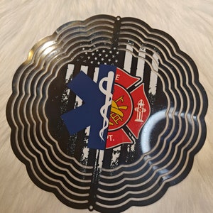EMS Medic firefighter Service Wind Spinner