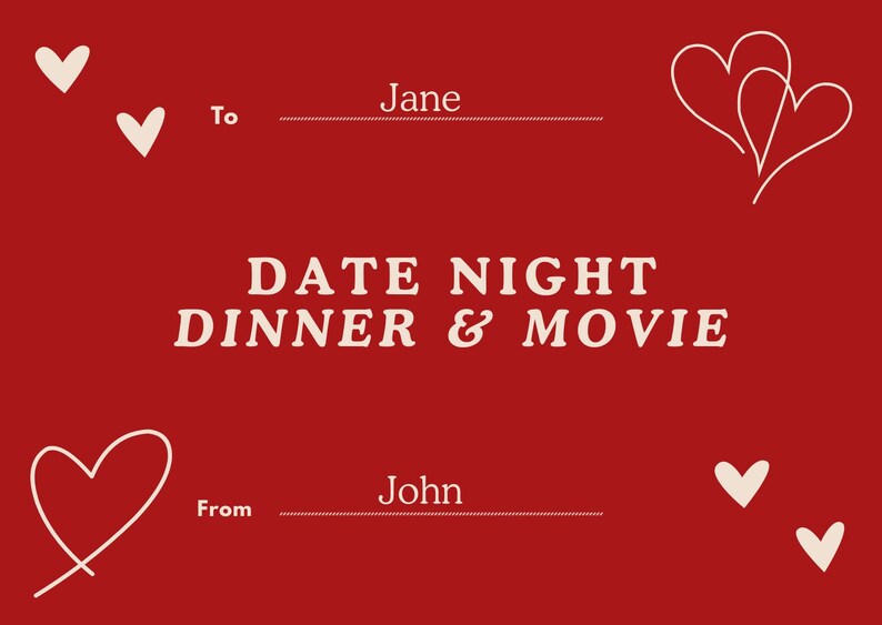 Printable Gift Certificates Bundle, Editable Canva Gift Cards, Babysitting, Date Night, Chores, Me Time, Digital Download, Instant Download image 5