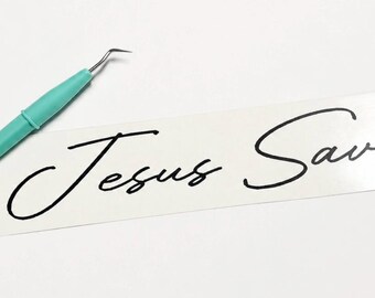 Jesus saves script decal