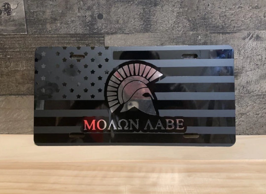 thumbnail image 2 of NRA Second Amendment Molon Labe Rifle Gun License Plate Frame - Black - USA Made 2 of 5