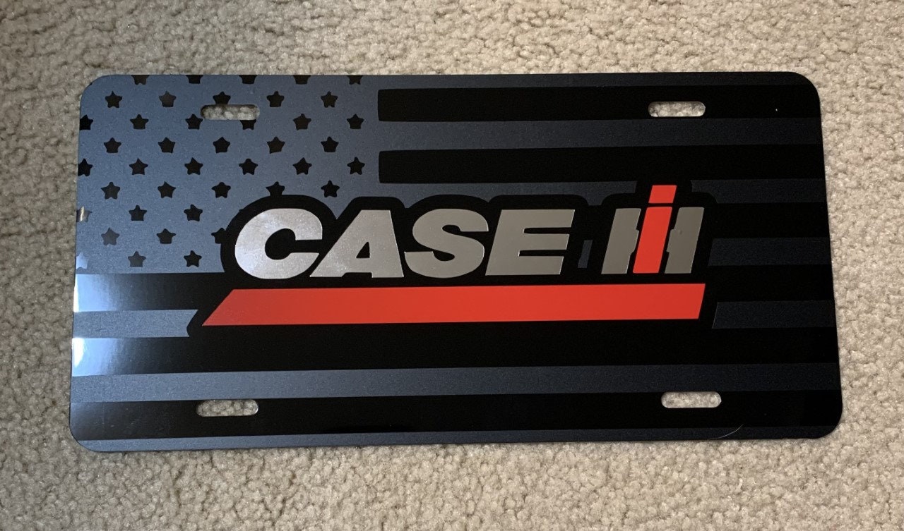 John Deere License Plate IH Logo With IH Farmall Tractor Metal License Plate, 11.875in X Case Ih Made In Usa Patriotic License Plate Obt140 Parts - Foto 3