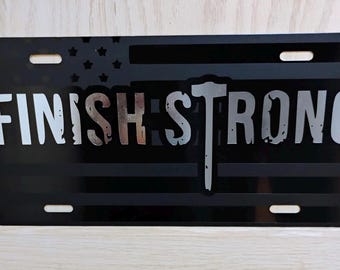 Finish strong license plate