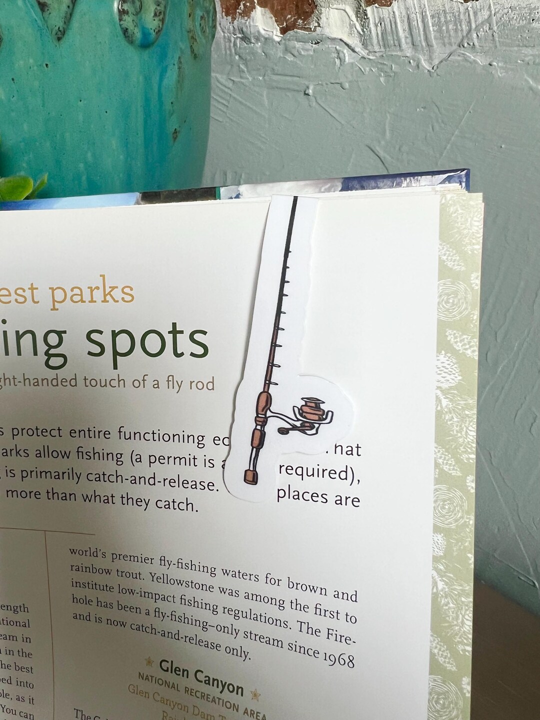 Fishing Rod Magnetic Bookmark, Handmade Laminated Cardstock - Etsy