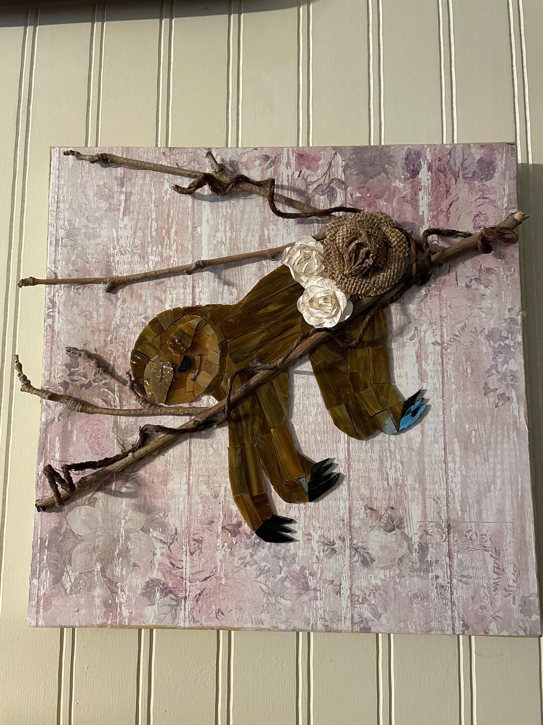 Stained Glass Sloth Stained Glass Art Wall Art Sloth Art - Etsy