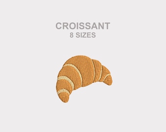 Croissant Machine Embroidery Design, French Bakery Pastry Stitch File, Cute Breakfast Food Embroidery Pattern, Instant Download