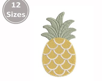 Pineapple Embroidery Design, Tropical Fruit Machine Embroidery File, Summer Kitchen Decor Pattern, Cute Fruit Stitch Design