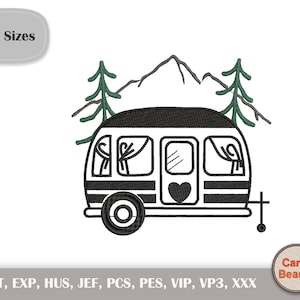 Broderie caravane, Broderie de camping, Design de mobil-home, Broderie caravane, Broderie de caravane, Broderie de caravane, Broderie à la machine, Téléchargement instantané