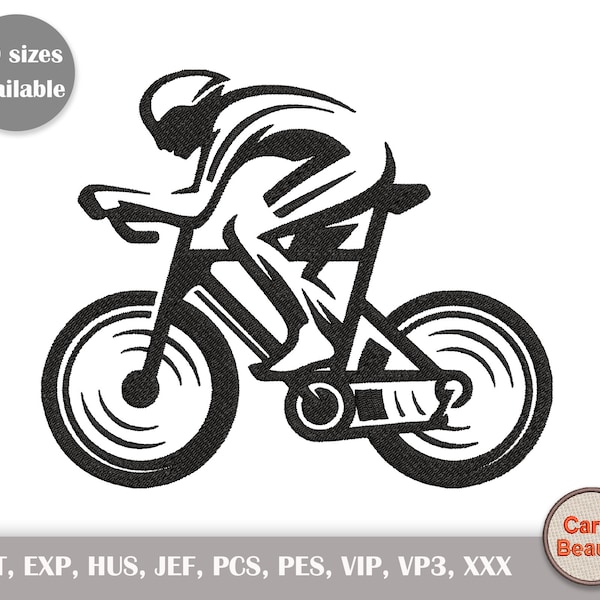 Bike Embroidery, Bicycle Embroidery, Sport Embroidery, Biker Embroidery, Embroidery Pattern, Machine Embroidery, Instant Download