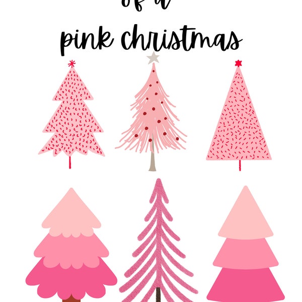 i'm dreaming of a pink christmas PNG, sublimation use