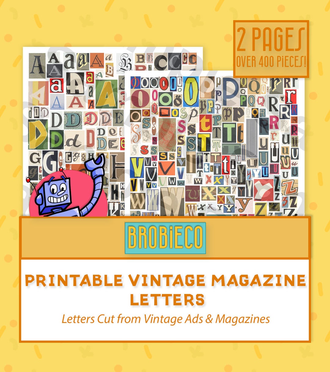 Magazine Cut Out R Printable Vintage Magazine Cutout Letters for Collage or Junk Journal ...
