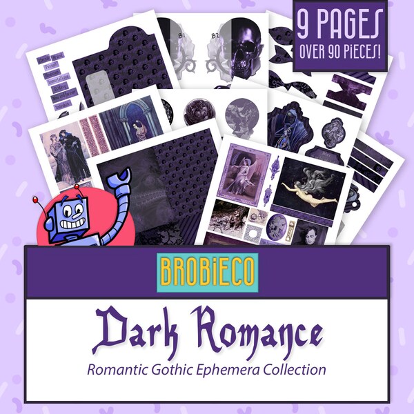 Dark Romance Printable Ephemera Set for Junk Journal or Scrap Book