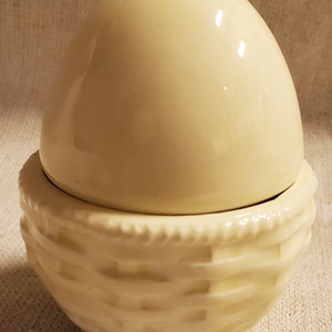Vintage Ceramic Egg Trinket Box