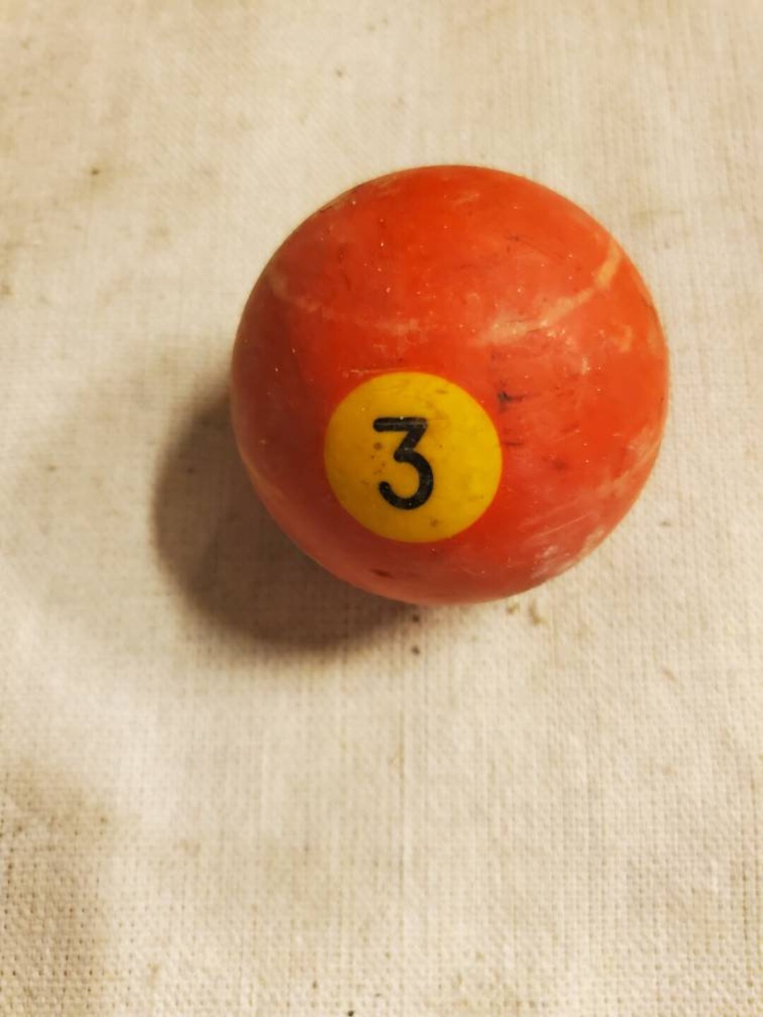 Vintage Pool Ball 3 Solid Etsy