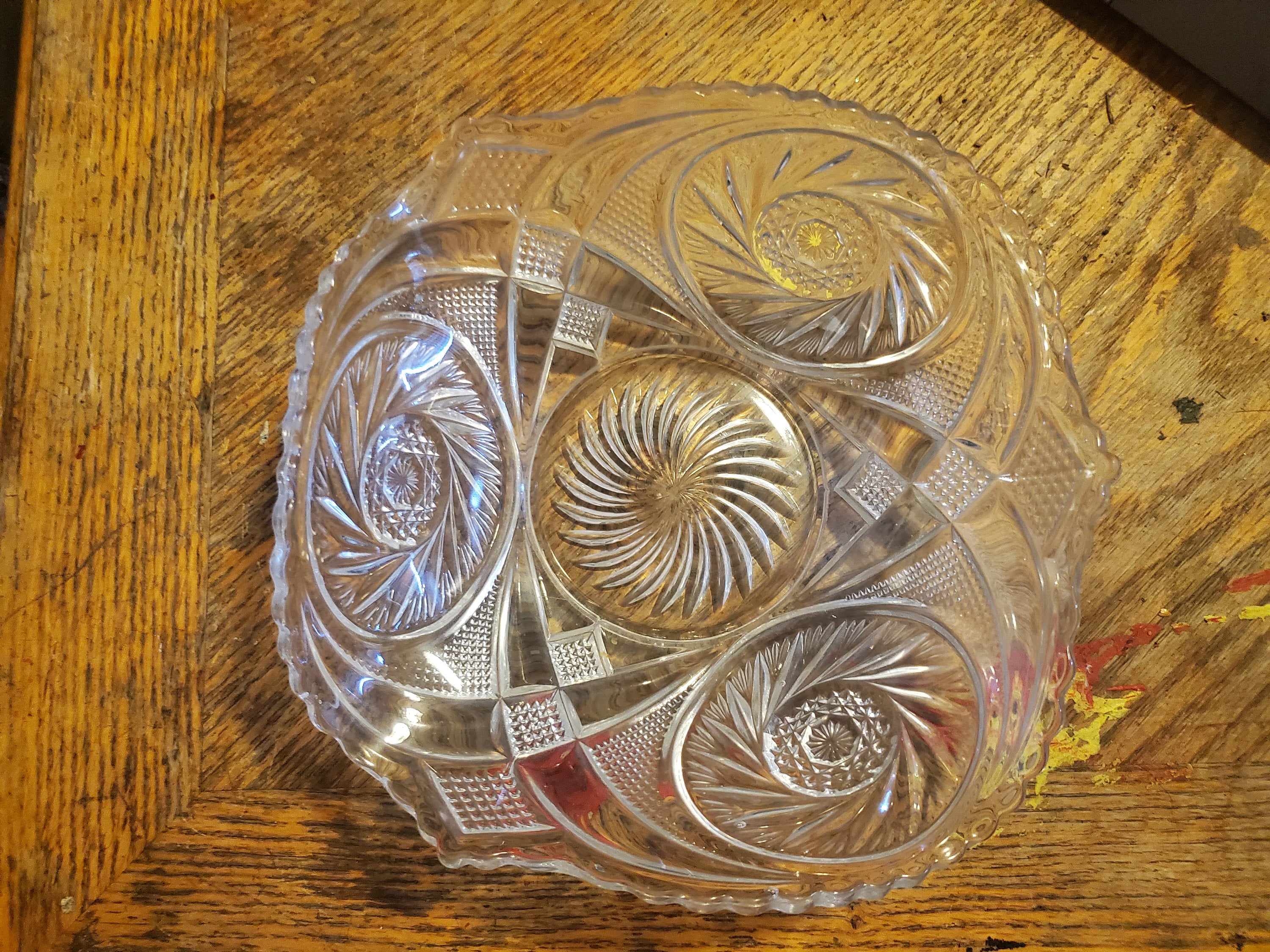 Vintage EAPG Mckee Aztec Pinwheel Square Uranium/manganese Depression ...