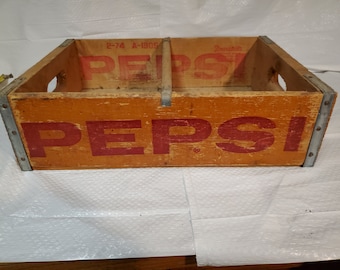 Caisse en bois vintage Pepsi Cola Colorado 18 po. x 12 po. pour quatre 6 paquets