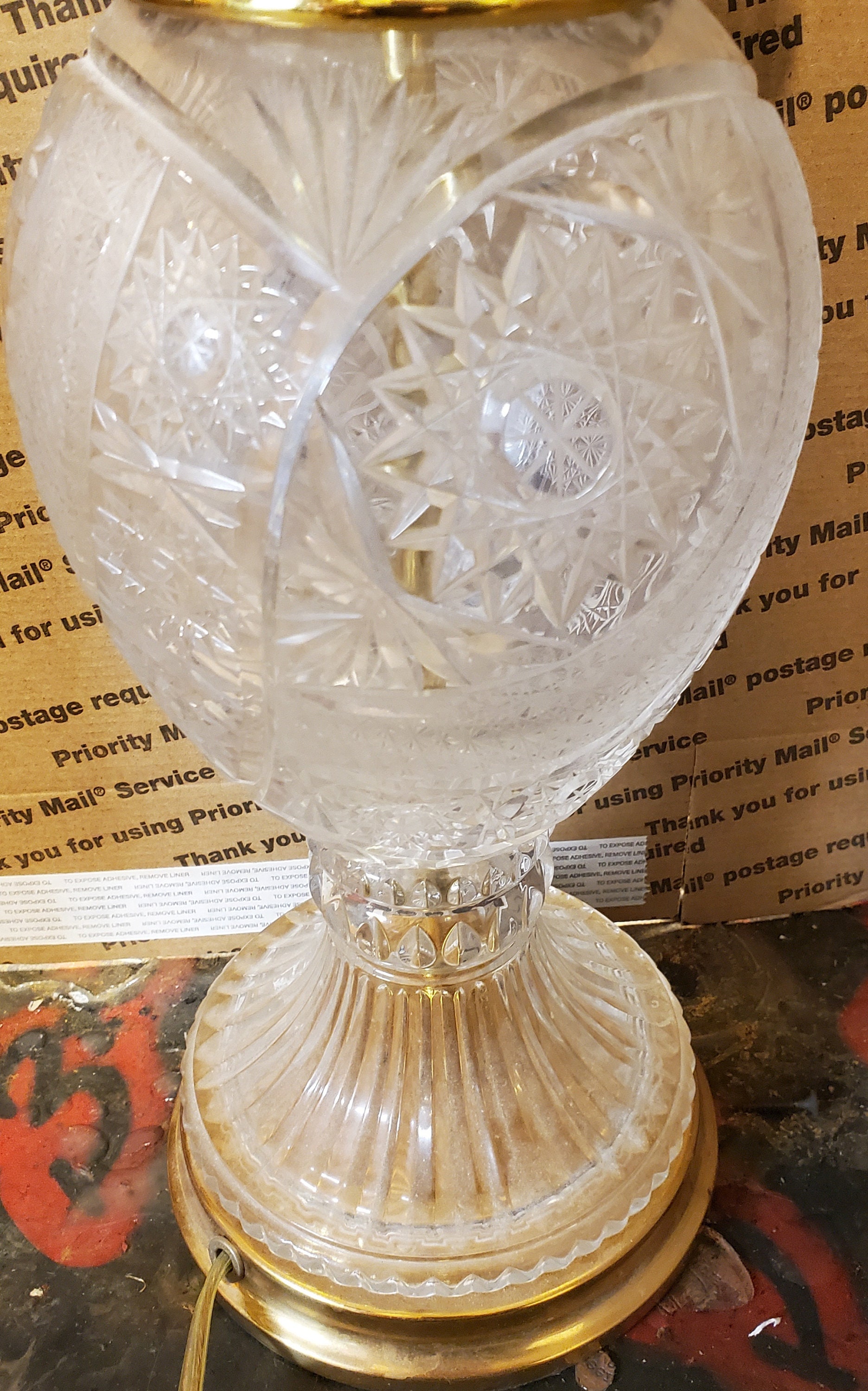 Stunning Lead Crystal Lamp Etsy