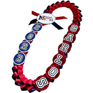 Custom School Logo Graduation Lei//Graduation Ribbon Lei//Custom School Lei//Class of 2023 Graduation Lei//Custom Graduation Lei