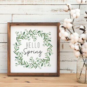 Hello Spring Printable Art Print| Spring Farmhouse Printable | Digital Download Home Decor | Farmhouse Decor