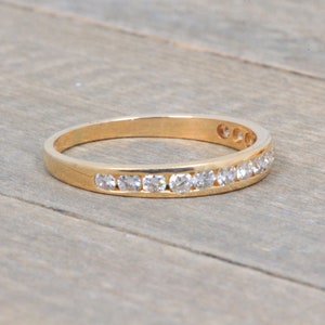 14k Solid Gold Approx. 1/2cttw Natural Diamond Channel Band Size 8.25 image 3