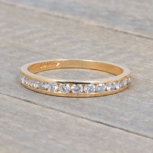 14k Solid Gold Approx. 1/2cttw Natural Diamond Channel Band Size 8.25 image 2