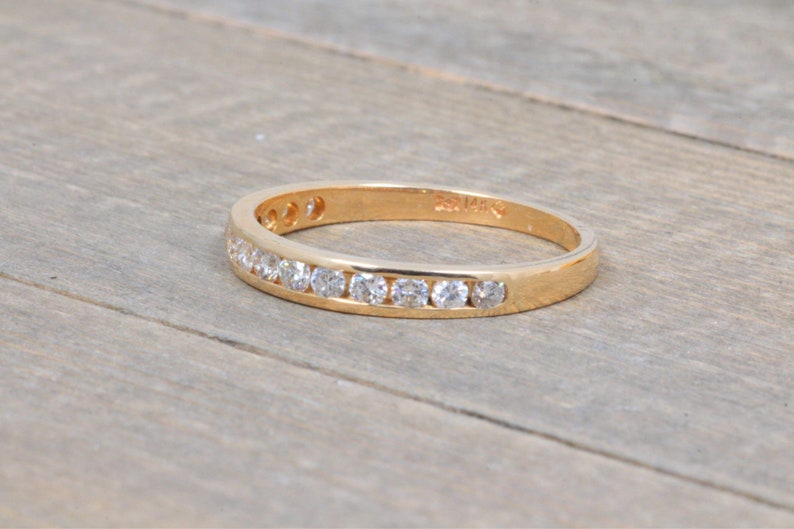 14k Solid Gold Approx. 1/2cttw Natural Diamond Channel Band Size 8.25 image 7
