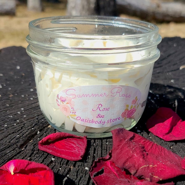 Summer Rose - Rose Natural Whipped Body Butter, Mothers Day Gift, Hand Cream, Foot Cream, Face Cream, Eczema Cream