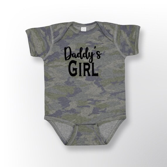 Daddys Girl Onesie Camo Onesie Custom Onesie Baby Girl Onesie Girls Clothing Baby Clothing Baby Bodysuits Camouflage Kids Clothing Etsy
