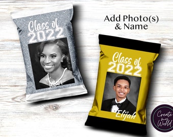 Personalized Graduation Chip Bag-Digital File or Print & Shipped