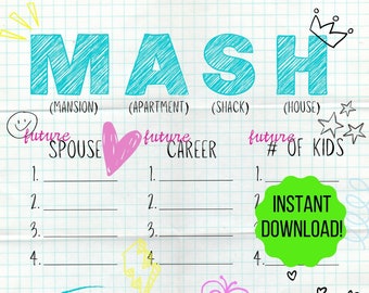 Gra Mash / Gra Slumber Party / Szablon gry Mash