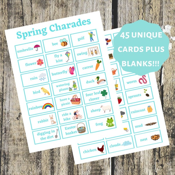 Spring Charades Printable