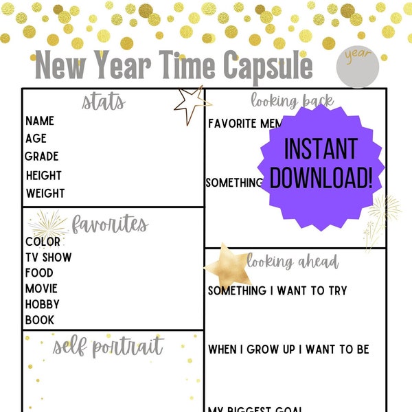 New Year's Even Interview / New Year Time Capsule / New Year's Even Questionnaire