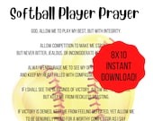 8x10 Softball Player Prayer Printable