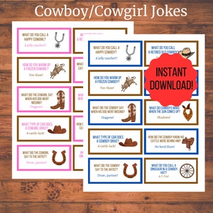Cowboy Jokes / Cowgirl Jokes/ Western Jokes / Lunchbox Jokes