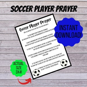 Fußballspieler Gebet / Fußballspieler Printable