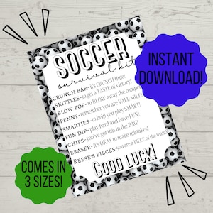 Soccer Survival Kit | Soccer Printable
