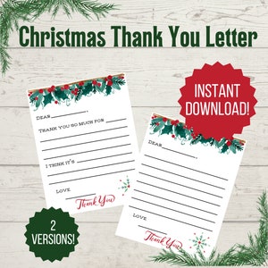 Carta de agradecimiento / Nota de agradecimiento / Carta de agradecimiento de Navidad