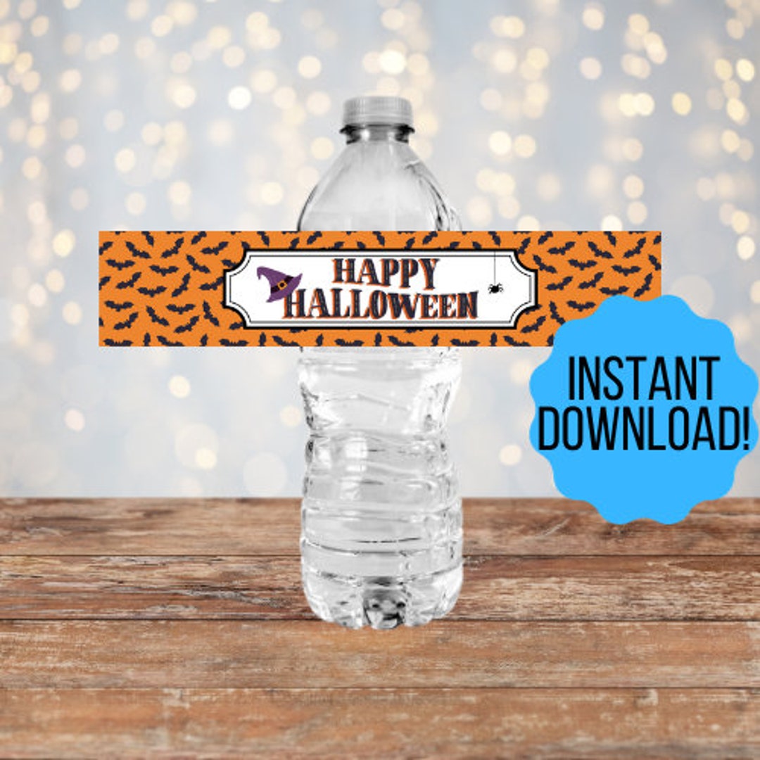 Halloween Water Bottle Labels Halloween Party Water Bottle Etsy