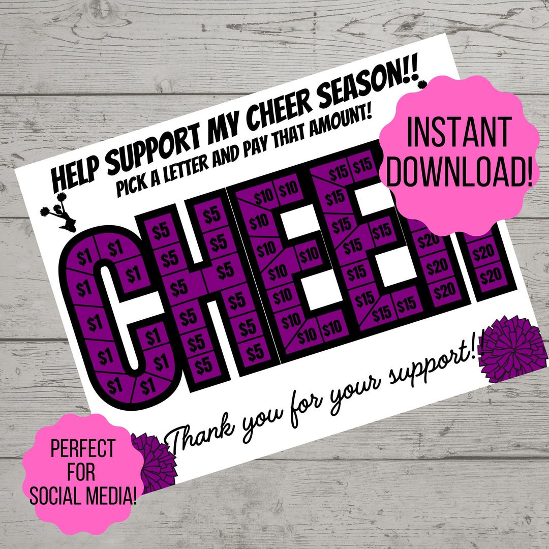Cheer Fundraiser | Cheerleading Fundraiser | Purple Cheer Fundraiser - Etsy