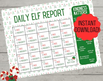 Daily Elf Report | Christmas Printable