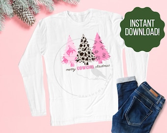 Cowgirl Christmas PNG | Western Christmas Sublimation PNG | Merry Christmas PNG | Country Christmas | Christmas shirt designs
