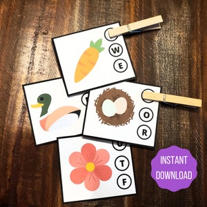 Spring Beginning Sounds Clip Cards