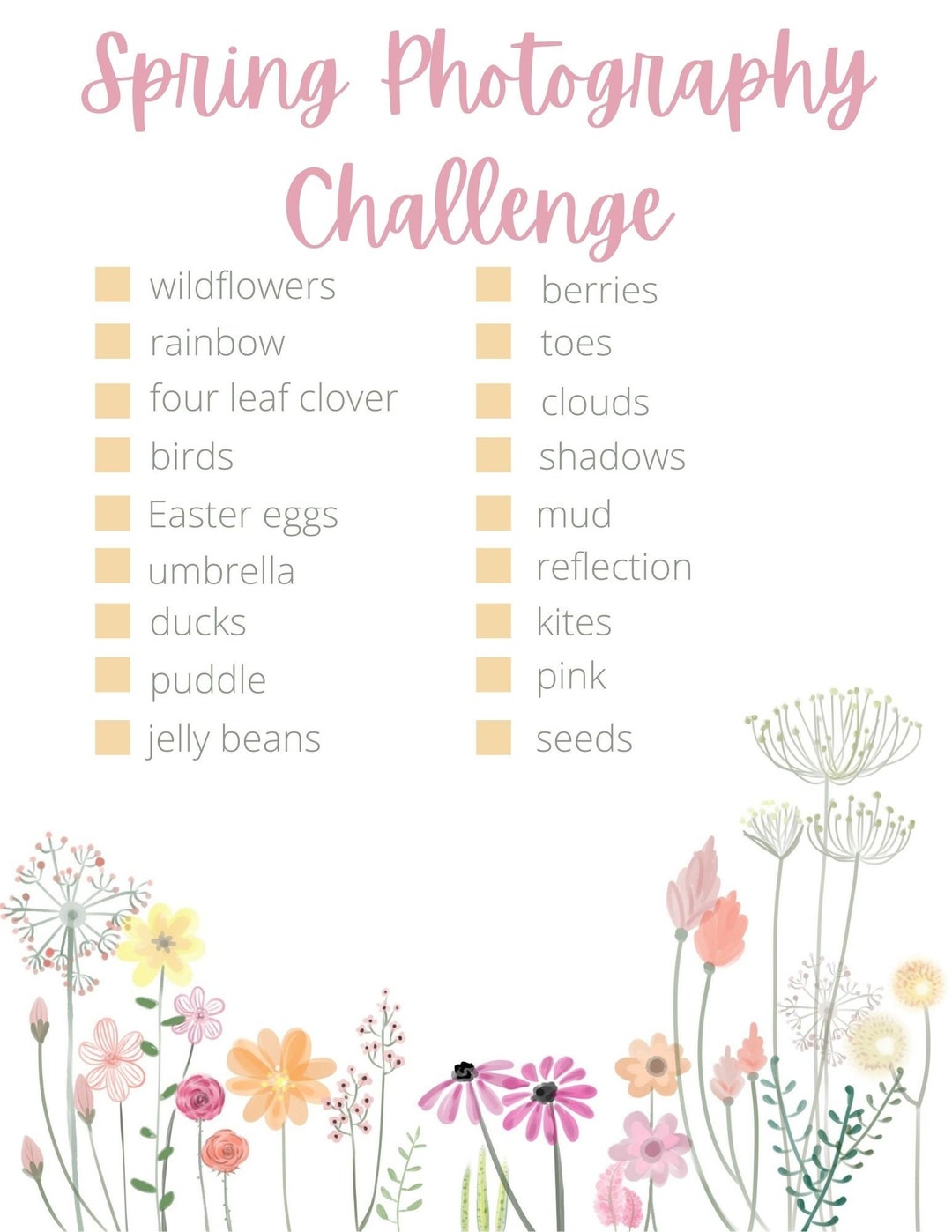 Spring Challenge High Resolution Spring Photography Challenge - Etsy
