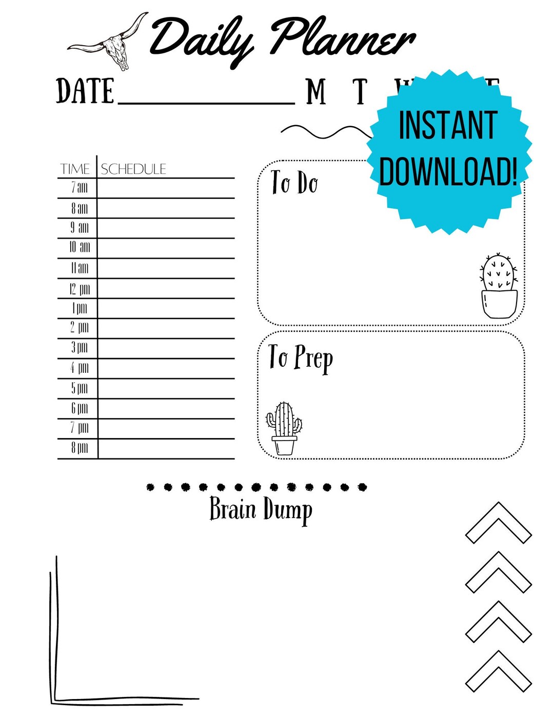 Daily Planner / Western Planner / Printable Planner Etsy